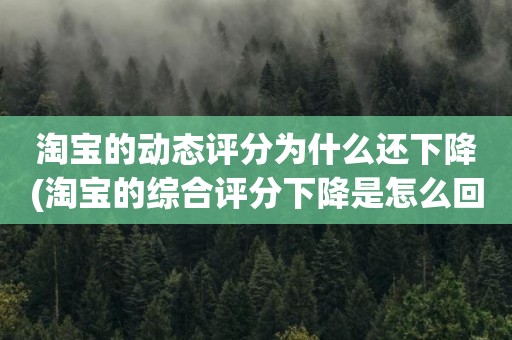 淘宝的动态评分为什么还下降(淘宝的综合评分下降是怎么回事)