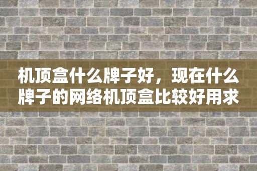 机顶盒什么牌子好，现在什么牌子的网络机顶盒比较好用求推荐