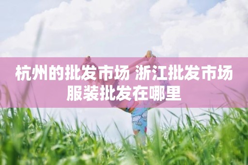 杭州的批发市场 浙江批发市场服装批发在哪里