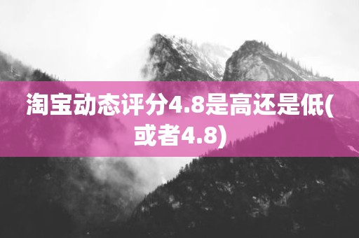 淘宝动态评分4.8是高还是低(或者4.8)