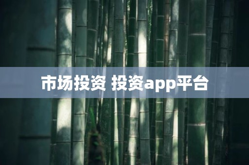 市场投资 投资app平台