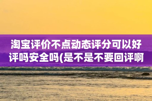 淘宝评价不点动态评分可以好评吗安全吗(是不是不要回评啊回评动态评分会下降)