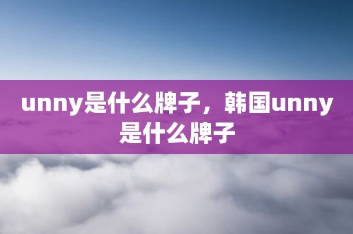 unny是什么牌子，韩国unny是什么牌子