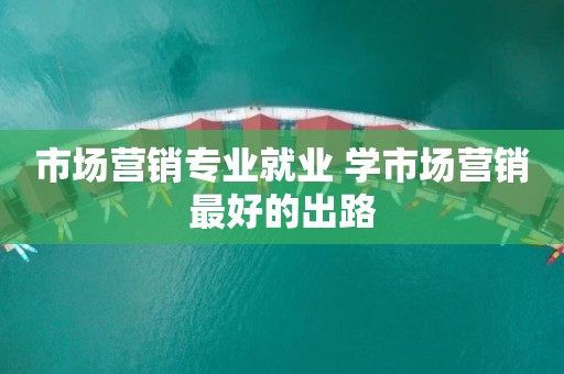 市场营销专业就业 学市场营销最好的出路