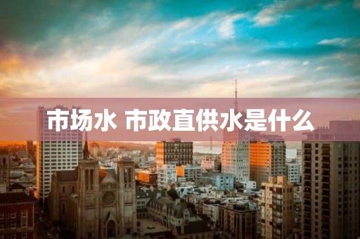 市场水 市政直供水是什么