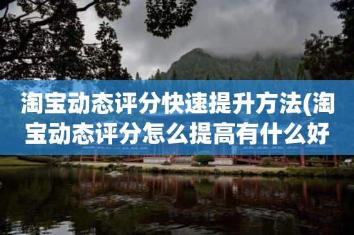 淘宝动态评分快速提升方法(淘宝动态评分怎么提高有什么好的方法)