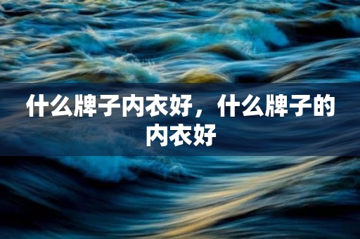 什么牌子内衣好，什么牌子的内衣好