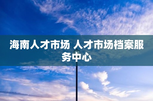 海南人才市场 人才市场档案服务中心