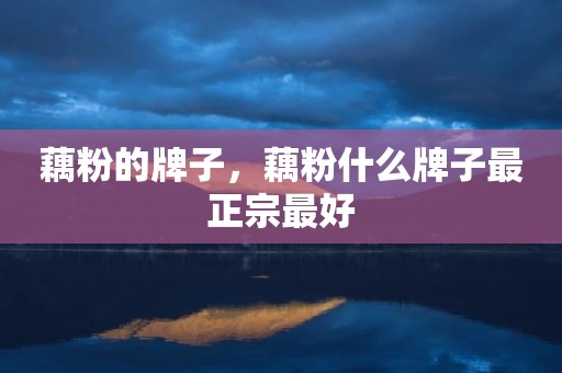 藕粉的牌子，藕粉什么牌子最正宗最好