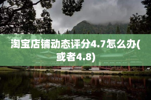 淘宝店铺动态评分4.7怎么办(或者4.8)