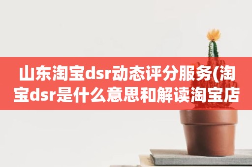 山东淘宝dsr动态评分服务(淘宝dsr是什么意思和解读淘宝店铺动态评分规则)