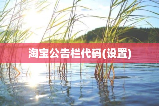 淘宝公告栏代码(设置)