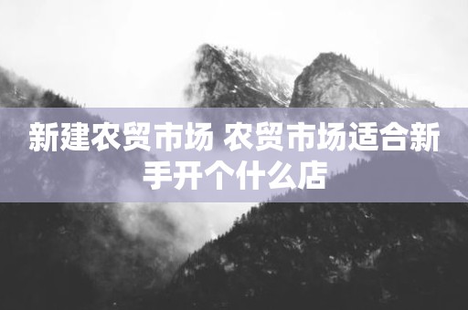 新建农贸市场 农贸市场适合新手开个什么店