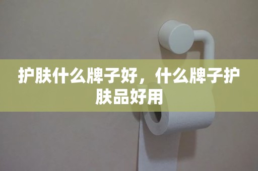 护肤什么牌子好，什么牌子护肤品好用