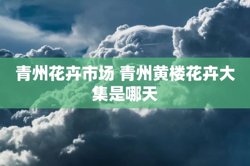 青州花卉市场 青州黄楼花卉大集是哪天