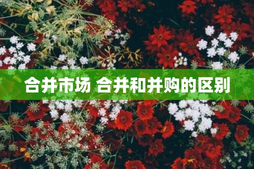 合并市场 合并和并购的区别