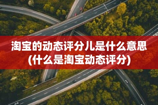 淘宝的动态评分儿是什么意思(什么是淘宝动态评分)