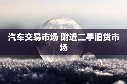 汽车交易市场 附近二手旧货市场
