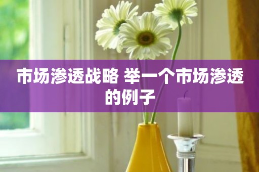 市场渗透战略 举一个市场渗透的例子