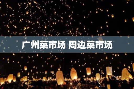 广州菜市场 周边菜市场