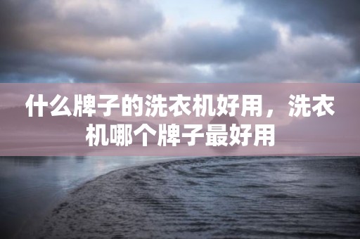 什么牌子的洗衣机好用，洗衣机哪个牌子最好用