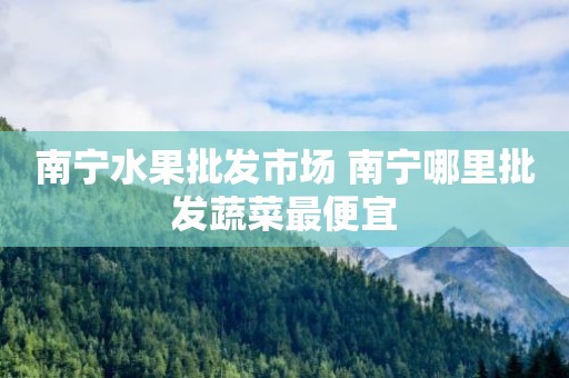 南宁水果批发市场 南宁哪里批发蔬菜最便宜